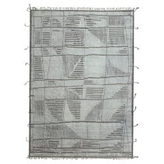 10x14 Ft Moderner handgefertigter Teppich im marokkanischen Stil, 100 % Wolle. Kundenspezifische Optionen verfügbar