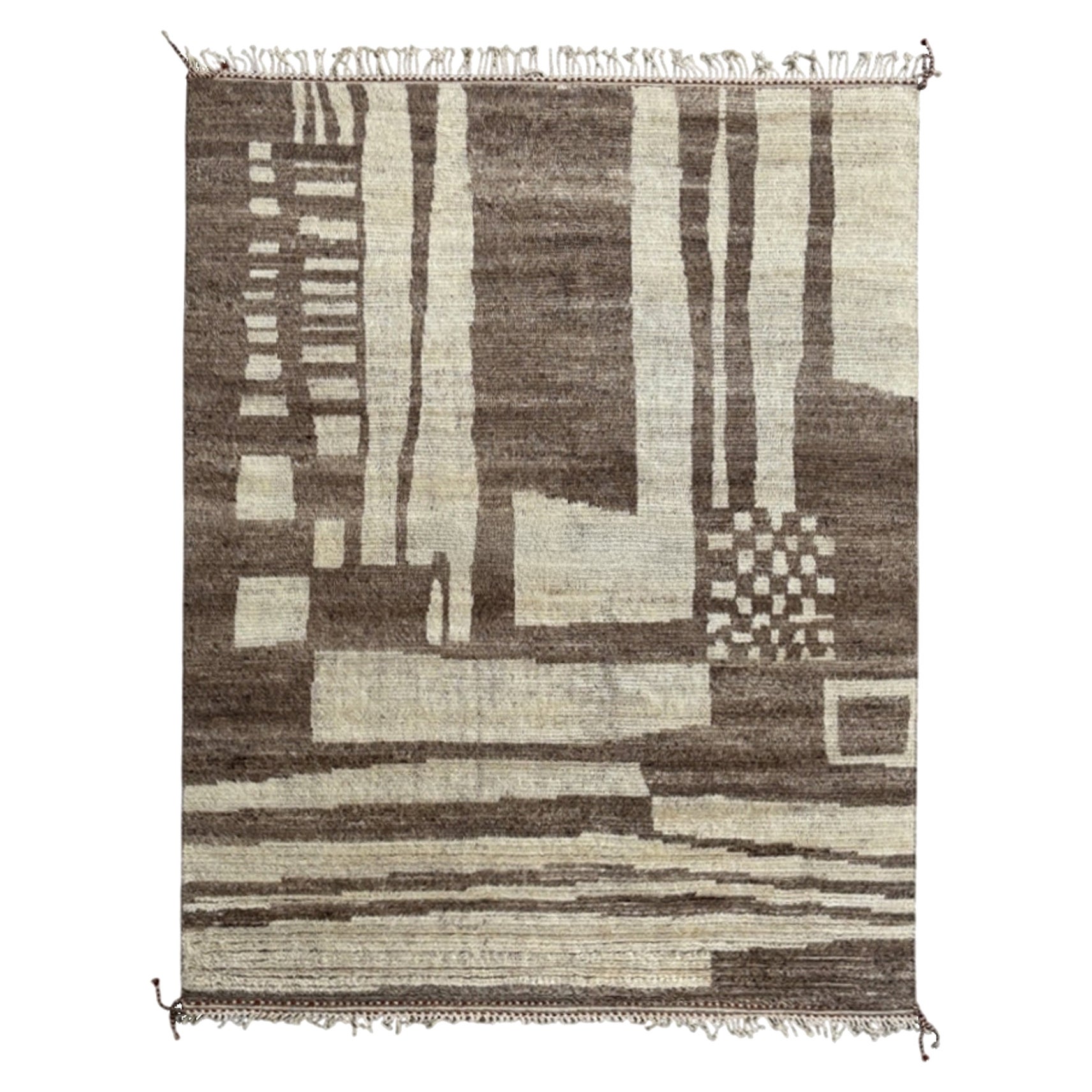 8x10 Ft Modernity Tapis de style marocain fait à la main. 100% laine. Options sur-mesure disponibles