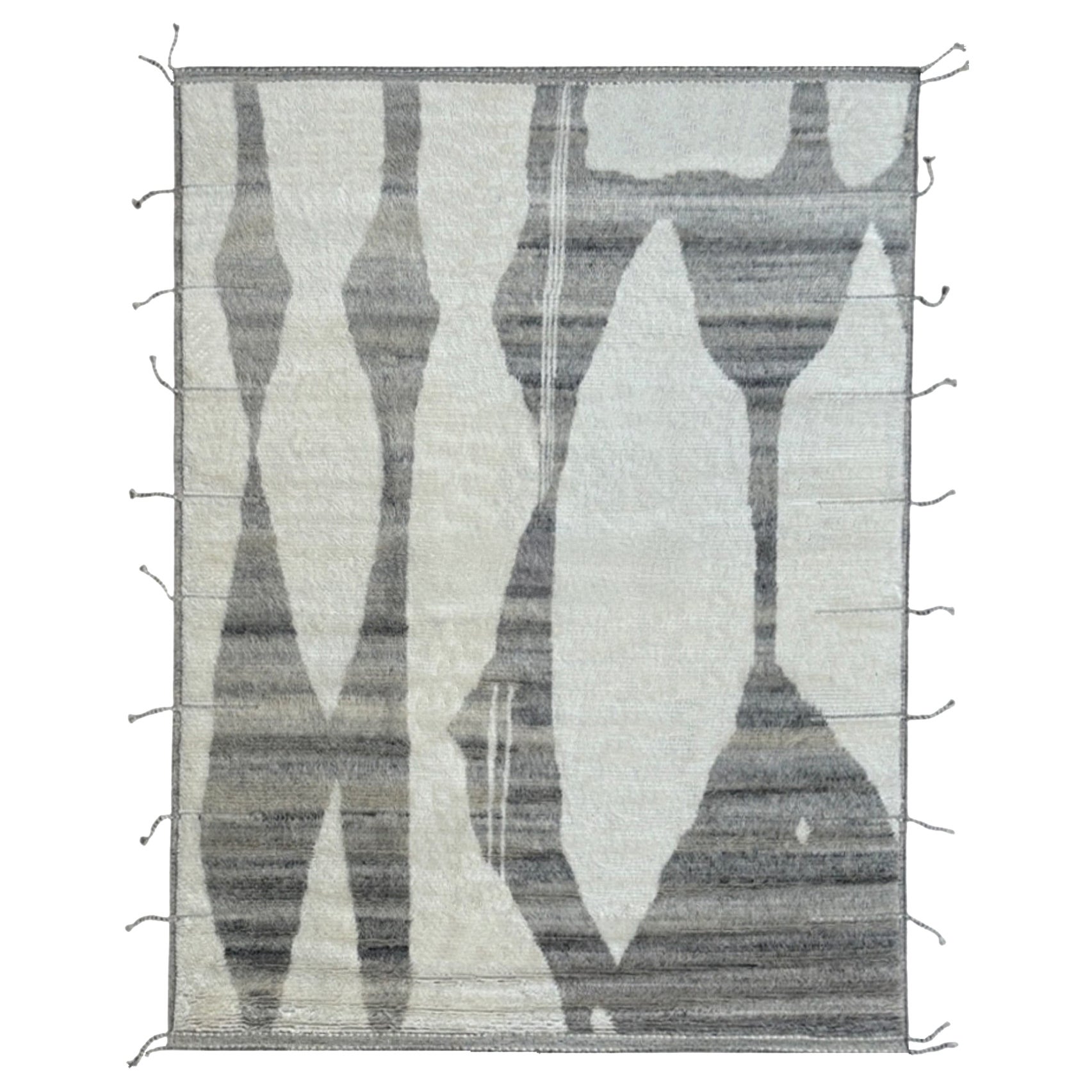 8x10 Ft Modernity Tapis de style marocain fait à la main. 100% laine. Options sur-mesure disponibles