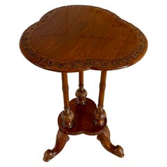 Antique Edwardian Carved Mahogany Lamp Table
