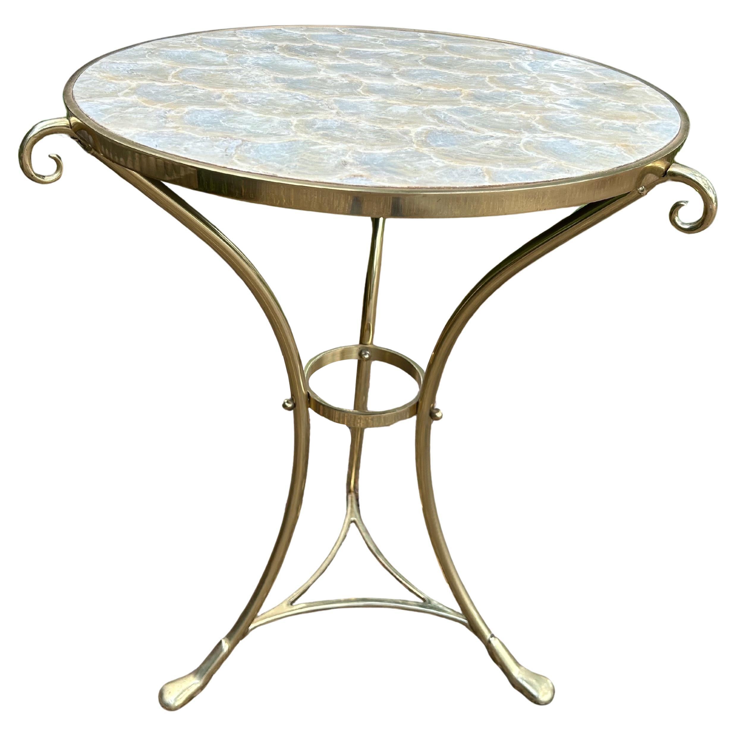 Table italienne en laiton et coquillage Capiz