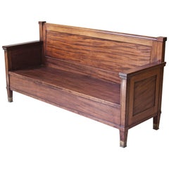 Neo-Gothic English Bench in Cuban Mahogany
