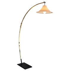 1970s Brass And Acrylic Arc Adjustable Floor Lamp