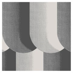 Papier peint gris d'inspiration Art déco : Foulard festonné