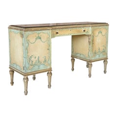Scrivania o Vanity in stile veneziano dipinto a mano della metà del XX secolo di Hamptons Shops
