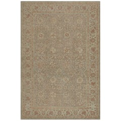 Tapis persan surdimensionné d'époque, Circa 1910, à motifs floraux en laine Brown