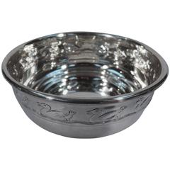 Reed & Barton Sterling Silver Cereal Bowl with Paddling Duckies