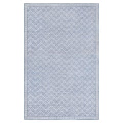 Tapis géométrique contemporain en soie de laine nouée par Doris Leslie Blau