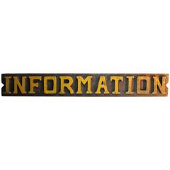 Handmade Large-Scale Information Sign with Dimensional Letters
