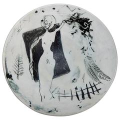 Edward Eberle Porcelain Bowl with Female Figure 5