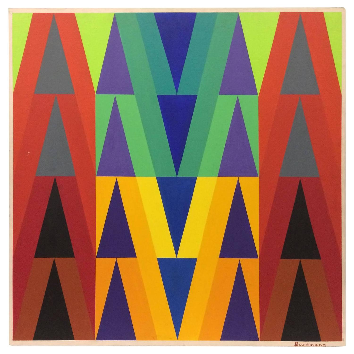 Geometric Abstract Painting by Herbert Busemann at 1stdibs