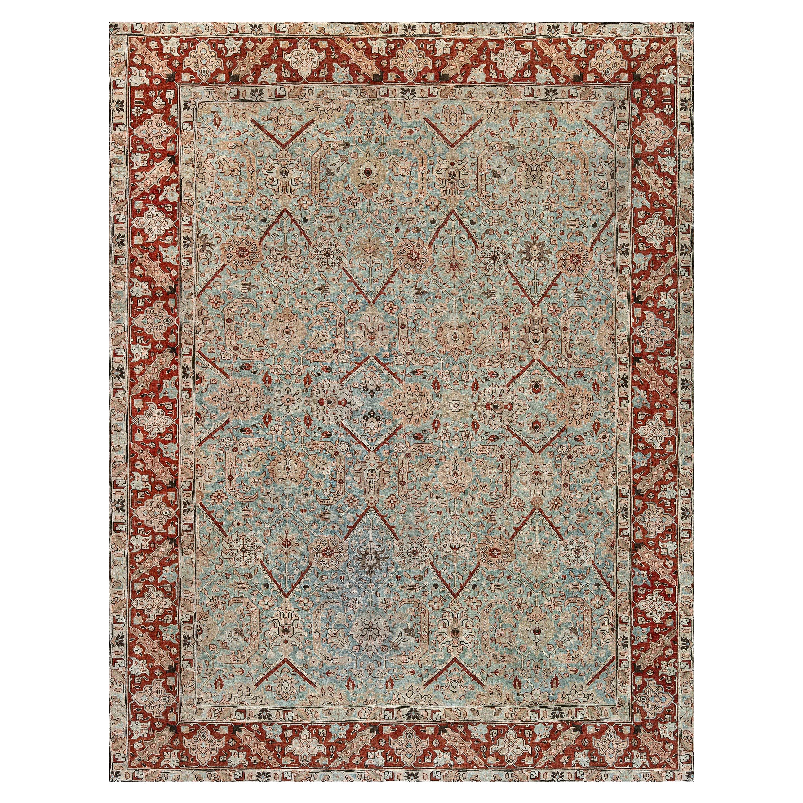 Tapis persan antique Tabriz en laine fait à la main Doris Leslie Blau