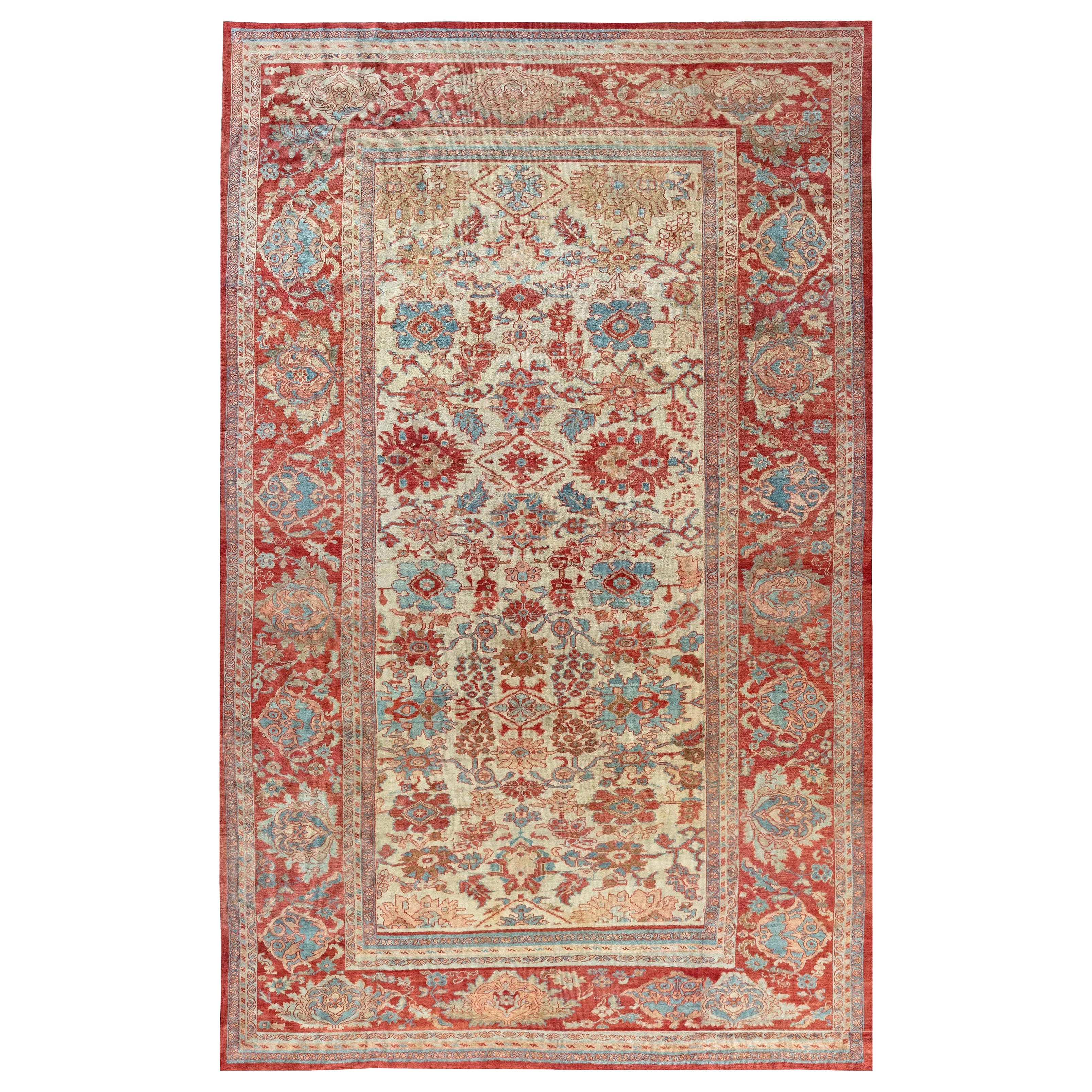 Doris Leslie Blau 1900er Persischer Sultanabad-Teppich in Sultanabad-Größe verstellt