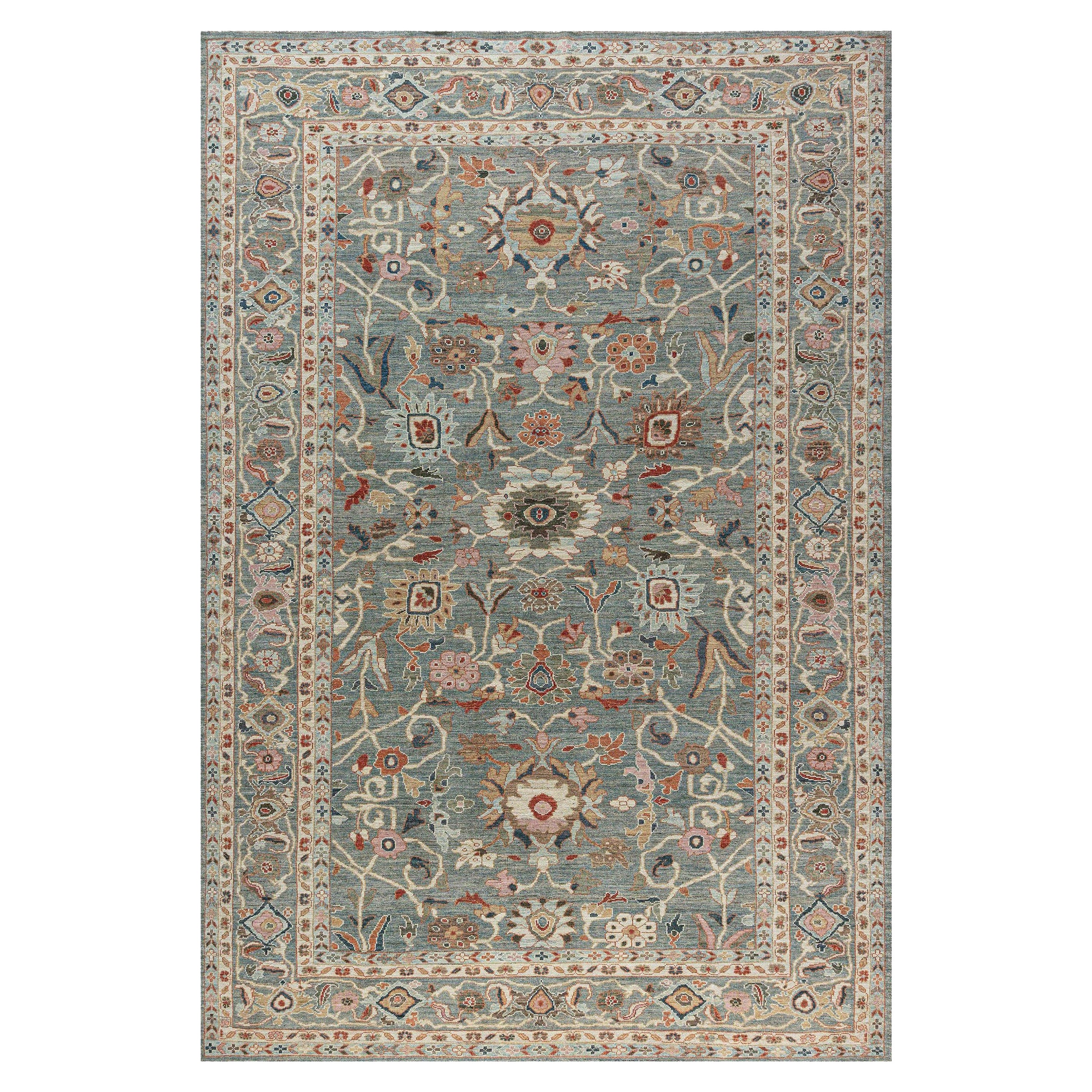 Tappeto contemporaneo in lana fatto a mano ispirato a Sultanabad Rugs di Doris Leslie Blau