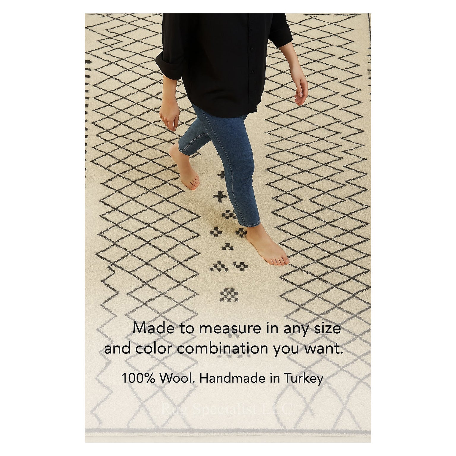 7x10 Ft Tapis Marocain Modernity Tulu, 100% Laine Naturelle, Tapis Beni Ourain
