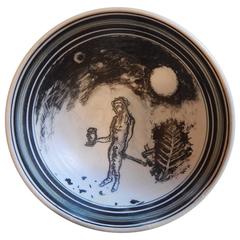 Edward Eberle Porcelain Bowl with Male Figure 7