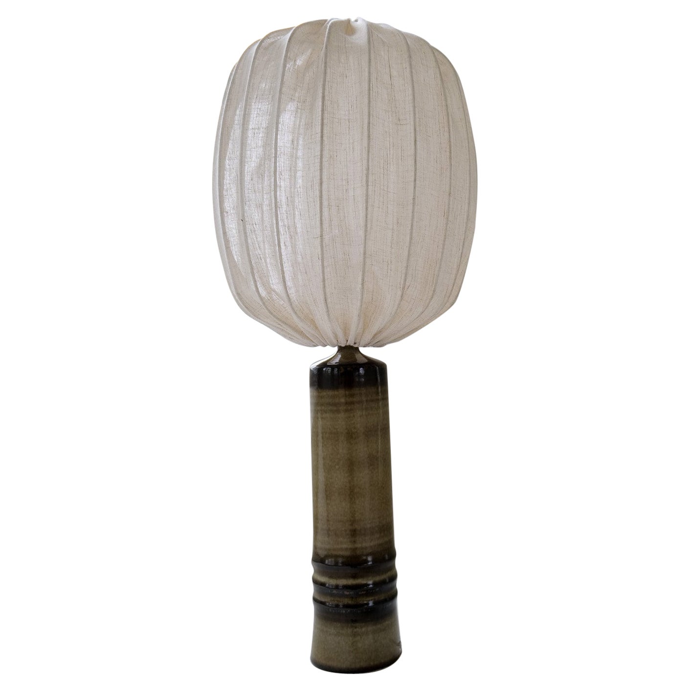 Mid-Century Modern Ceramic Earthy Table Lamp Rörstrand Olle Alberius Sweden