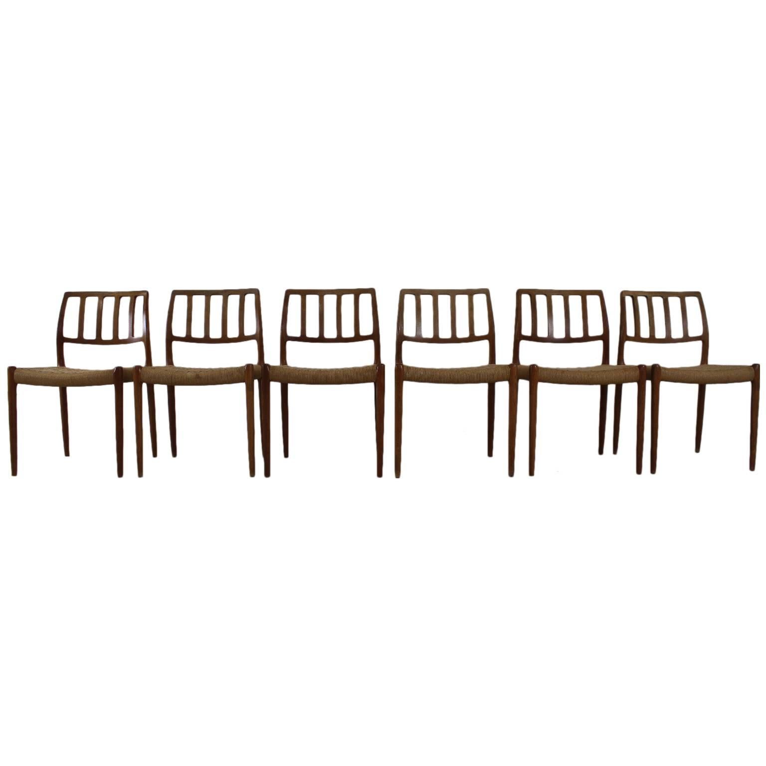 Danish Design Teakwood Dining Chairs by Niels Møller For Sale