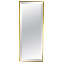 Gold Brass Wall Mirror Rectangular Mid-Century Modern Italy 1950s