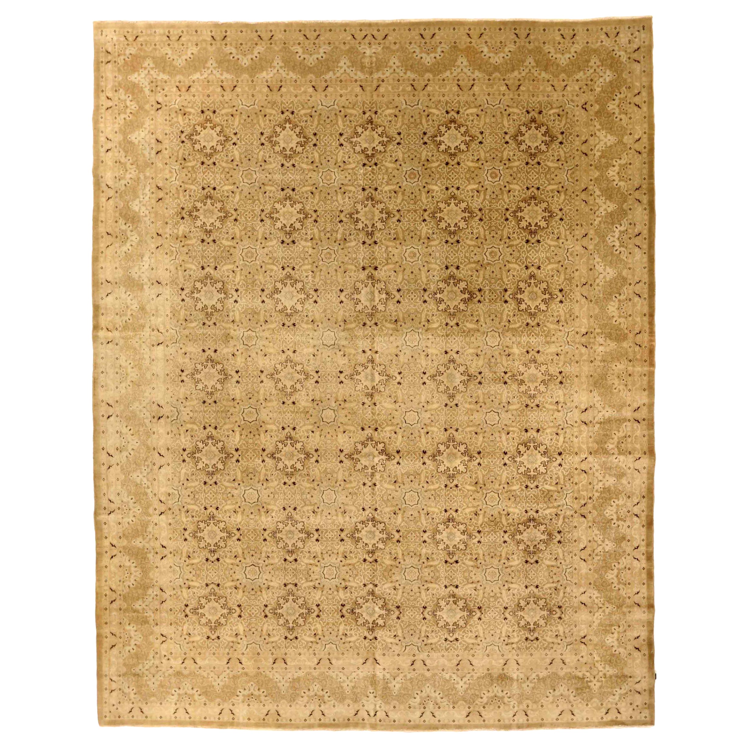 Tapis de sol persan Dorokhsh - Laine Brown Ivory Design - 75939