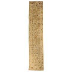 Persian Malayer Runner Rug - Wool Brown Ivory Design - 75944