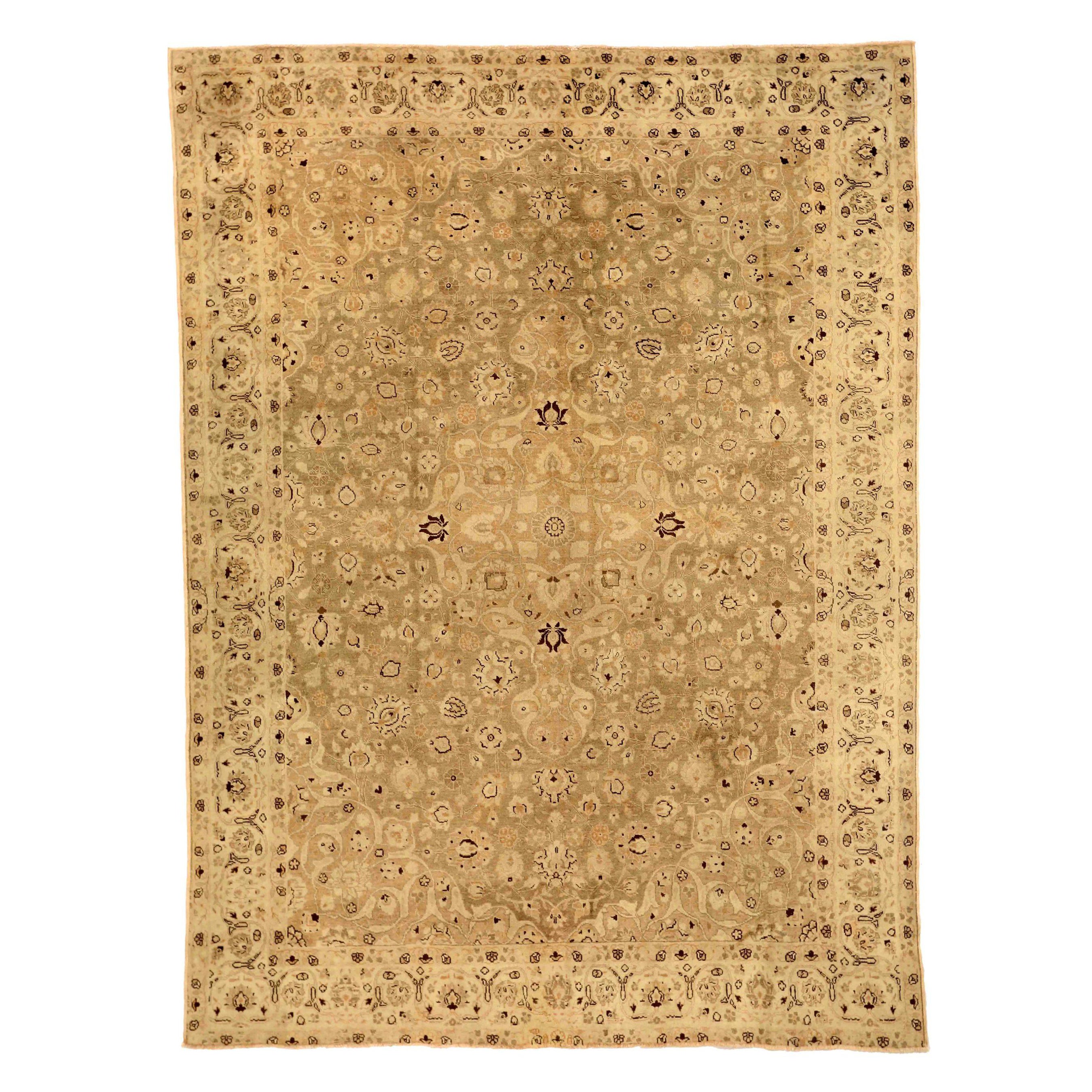 Persische Täbris Teppiche - Wolle Braun Elfenbein Design - 76002
