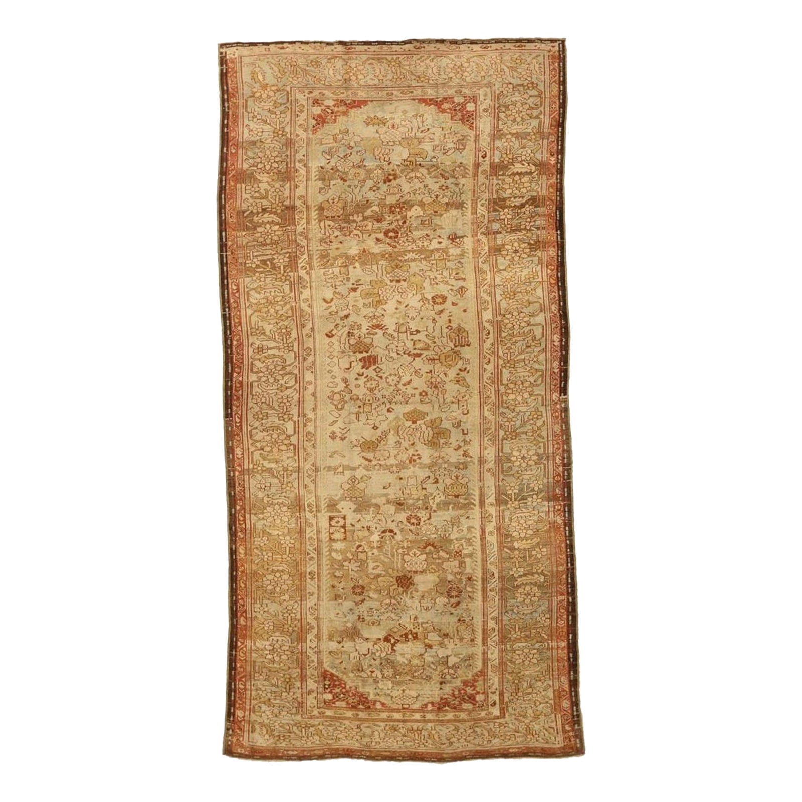 Persische Bakhtiari Teppiche - Wolle Braun Elfenbein Rosa Design - 76003