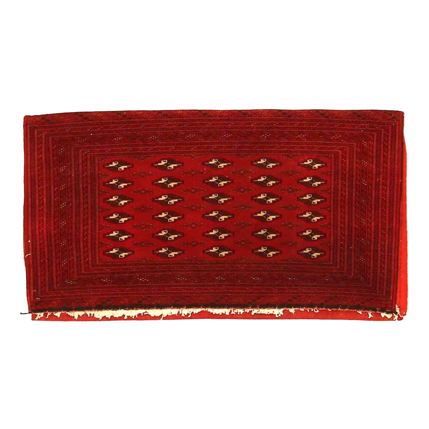 Alfombra Persa Turkeman Small - Lana Diseño Rojo Marfil - 76031