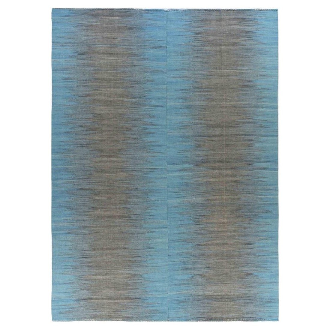 Afghanistan Kilim Area Rugs - Wolle Blau Brown Design - 88011