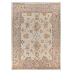Tappeti Afghanistan Oushak - Lana Avorio Giallo Purpel - 88013