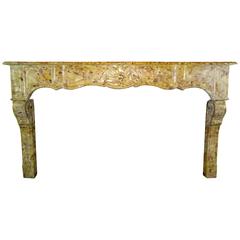 18th Century French Régence Fireplace Mantel of Breche D
Alep Marble