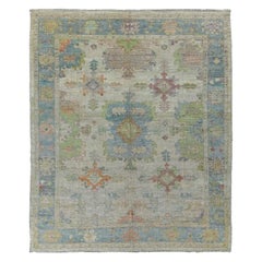 Tappeti Afghanistan Rose Collection - Lana Blu Verde Avorio - 90831