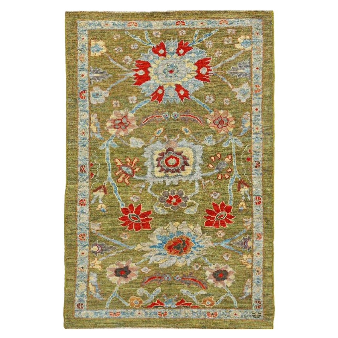 Sultanabad Afghanistan Sultanabad Kleiner Teppich - Wolle Blau Grün Rot Design - 90819