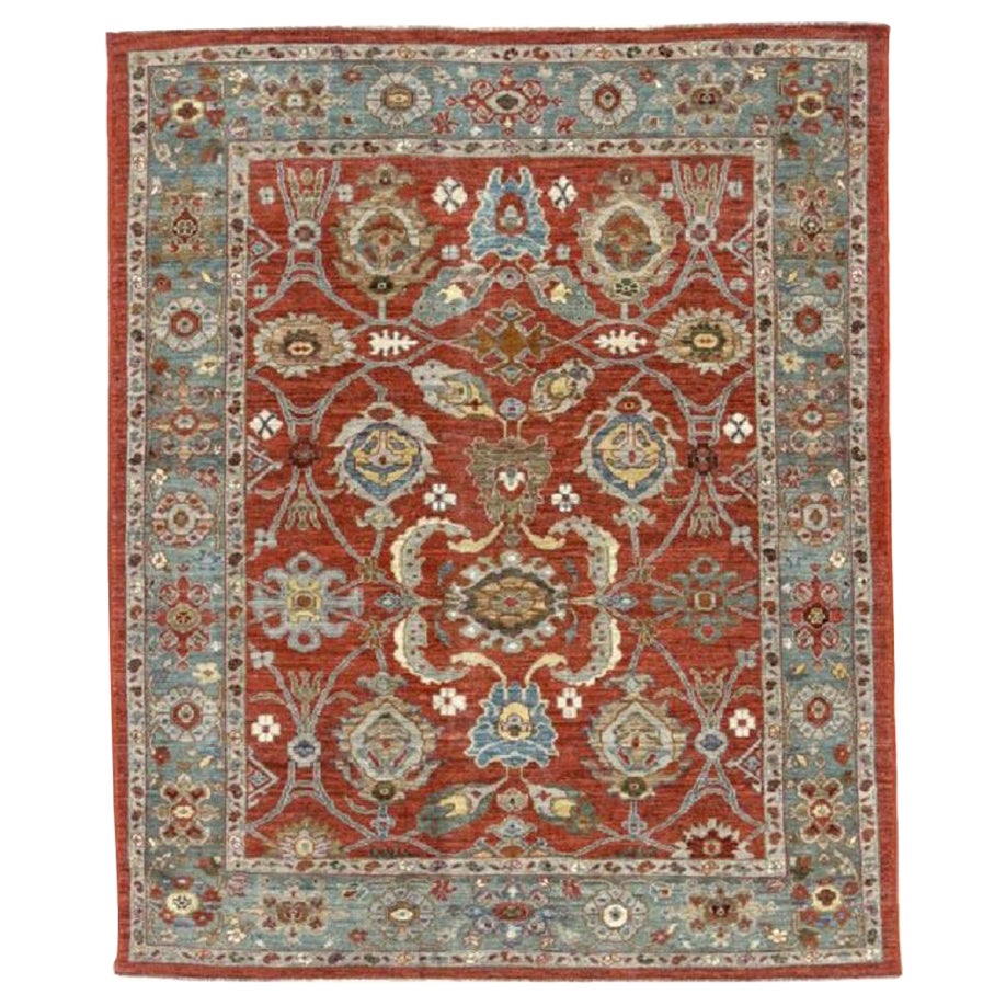 Sultanabad-Teppiche aus Wolle in Blau, Elfenbein und Rot aus Afghanistan - 90825