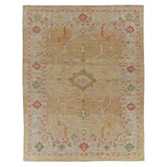 Tappeti Afghanistan Serapi - Lana Verde Avorio Rosso - 90891