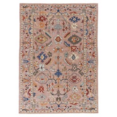 Afghanistan Sultanabad Area Rugs - Wool Green Orange Pink - 90929