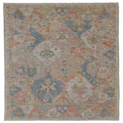 Tappeti Afghanistan Rose Collection - Lana Blu Avorio Rosa - 90908