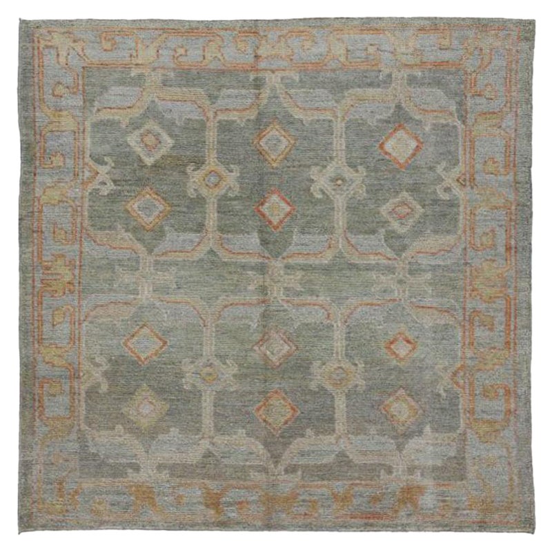 Tapis carrés collection Afghanistan Rose - Bleu laine - 90963