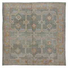 Quadratische Teppiche der Afghanistan Rose Kollektion - Wolle Blau - 90963
