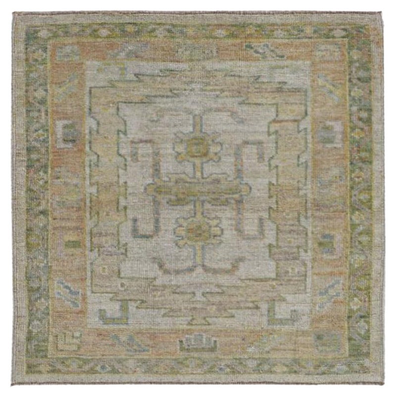 Afghanistan Rose Kollektion Kleiner Teppich - Wolle Grün Elfenbein Rosa - 90948
