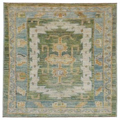 Tappeto Afghanistan Rose Collection'S - Lana Blu Verde Avorio - 90966