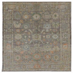 Afghanistan Rose Collection Area Rugs - Wool Brown Green Pink - 90952