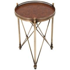Decorative Brass and Embossed Leather Table
