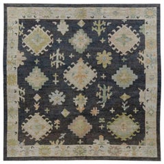 Afghanistan Collection Rose Tapis de sol carrés - Laine Brown - 90955