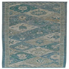 Tappeto Afghanistan Rose Collection - Lana Blu Avorio - 90983