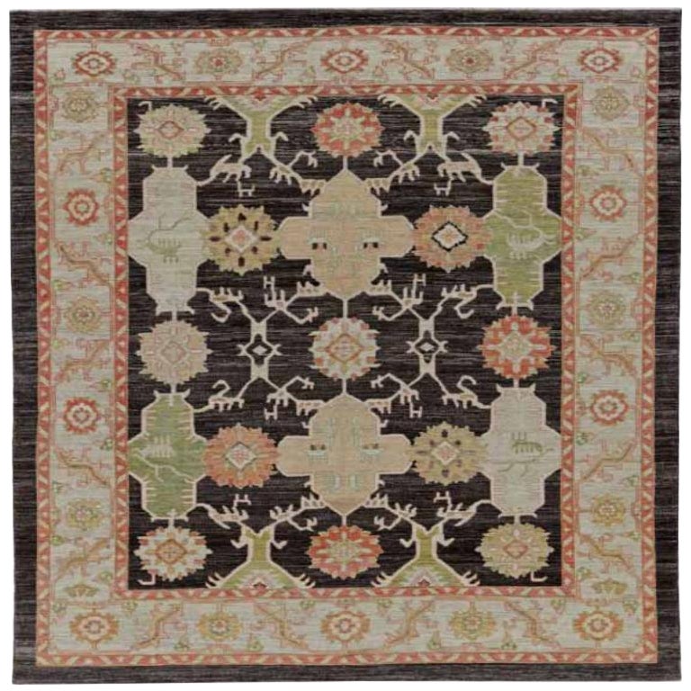 Tappeti Afghanistan Serapi - Lana Marrone Verde Avorio Rosa - 90984