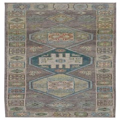 Tappeto Afghanistan Rose Collection - Lana Blu Marrone - 90998