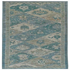 Tappeto Afghanistan Rose Collection - Lana Blu Avorio - 90999