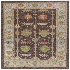Tappeti Afghanistan Serapi - Lana Marrone Verde Avorio Rosa - 91010