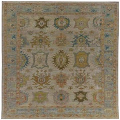 Tapis de la collection Afghanistan Rose - Laine bleu vert ivoire - 91023